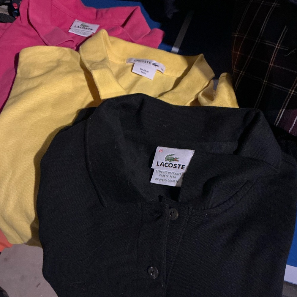 Lacoste Polo Shirt Set - Black, Yellow, Pink
